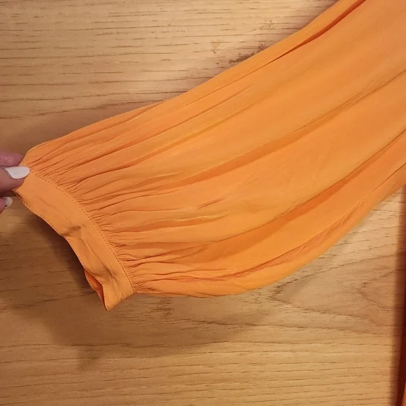 CHICO'S TEXTURED STITCHED V-NECK BALLOON SLEEVE BLOUSE EUC SIZE XS SMALL 0 - Picture 6 of 10